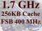 P4 1.7GHz/256KB Cache/400MHz FSB S.478 + PASTA