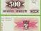BOŚNIA 500 Dinara 1992 P14a UNC DB