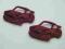 Małe samochodziki 3szt. bordowe nowy wzór!!!