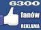 Reklama Facebook fani fanpage 6300 fanów +Gratis