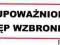 NAKLEJKA NIEUPOWAŻNIONYM WSTĘP WZBRONIONY