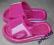 RÓŻOWE KLAPKI PLAŻA  WKŁ. 16 CM, ROZ. 26 + GRATIS