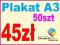 Plakat Plakaty Ulotki A3 50szt kreda 135g