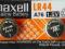 BATERIA MAXELL  LR 44 A76 1,5V  12-2014rok