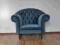 Pluszowy Chesterfield Fotel NOWY