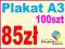 Plakat Plakaty Ulotki A3 100szt kreda 135g