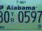 Alabama : tablica rejestracyjna z USA