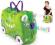 TRUNKI Jeżdząca WALIZKA Dino Jeździk ZIELONA REX