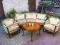 STYLOWY KOMPLET SOFA DWA FOTELE STÓŁ