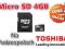Karta Micro SDHC 4GB Toshiba+AdapterSD