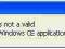 odblokowanie is not a valid Windows CE application