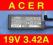 B ORYGINALNY ACER zasilacz 19V 3.42A fv gwr w-wa