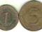 Słowenia 1 i 5 Tolarów  1996r.