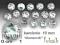 ~FUKSIK~ dżety KAMIENIE 10szt diamenty 10mm srebrn