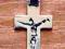 Srebro! Krzyż Jezus na krzyżu z przebitą piersią!