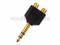 Adapter Jack 6,3mm wtyk - 2x RCA gniazdo - gold