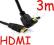 Kabel 3m HDMI - HDMI 19pin gold 1.3B AWG kątowy fv