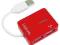 HUB USB 4 portowy czerwony - LogiLink FV GW Wroc