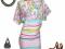 JT-STYLE ORYGINALNA SUKIENKA KIMONO WZORY 5044