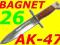 NÓŻ BAGNET AK-47 KOSA FINKA 26cm KLASYK + ETUI ##