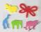 PIANKOWE ZWIERZAKI  5 szt scrapbooking