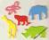 PIANKOWE ZWIERZAKI 5 szt scrapbooking zestaw II PIANKOWE ZWIERZAKI 5 szt scrapbooking zestaw II