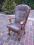 Stylowe dębowe krzesło- fotel z brązową skórą