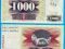 Bośnia i Hercegowina 1000 Dinara 1992 P15a Stan I