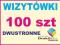 Wizytówki 100 szt dwustronne 4+4