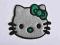 Naprasowanka naszywka  Hello Kitty ZIELONA