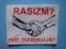 RASIZM ? - dziękuję ! - Naszywka sitodruk !  punk