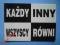 Pocztówka - KAŻDY INNY WSZYSCY RÓWNI punk