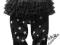 Czarne legginsy ze spódniczką TUTU w gwiazdki 80