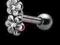 Kolczyk do ucha ear piercing  kwiatuszki - crystal