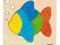 GOKI puzzle w ramce drewniane rybka 2+