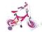 BAJECZNY RÓŻOWY ROWER NATALIA 12" BOCZNE KOŁA