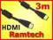KABEL HDMI-HDMI 3M GOLD -=NAGRODZONY=- FILTR X2