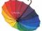 Parasol Parasolka KOLOROWA TĘCZA RĄCZKA DREWNIANA