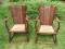 2 Drewniane Fotele XIXw. z rzeźbionymi herbami.