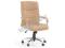 Obrotowy fotel biurowy HAMILTON beżowy eco skóra