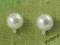 Białe perły Akoya 7,5mm z Brylantem w złocie 14K