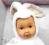 Siedzący biały króliczek - Lalka Anne Geddes