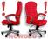 CZERWONY skórzany obrotowy fotel biurowy, krzesło