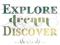 Motywacyjne kartki / Explore Dream Discover / A4