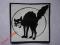 CZARNY KOT - naszywka,  sitodruk !