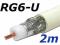 Przewód koncentryczny 75ohm TV SAT RG6-U Gratis 2F