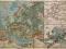 EUROPA. Polska mapa gór i rzek 1924 rok oryginał