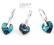 KOMPLET SREBRNY SWAROVSKI SERCE HEART 13 KOLORÓW