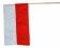Flaga Polski 112x70  z kijem Polska kij  PRODUCENT