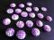 GUZIKI fiolet-białe11mm= 8 sztuk    /10B/